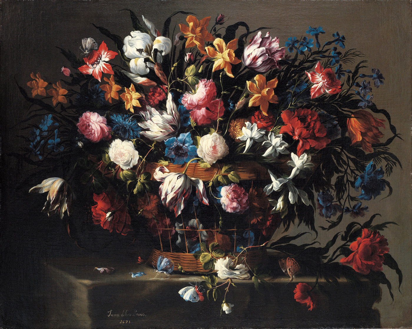 small basket of flowers